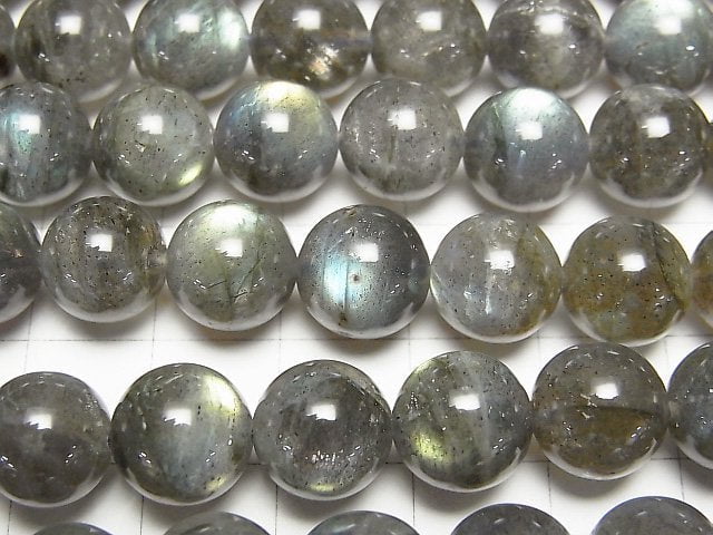 閃光石 AA+ 圓珠 10mm 半串或一串珠子 (約15英吋/37公分)