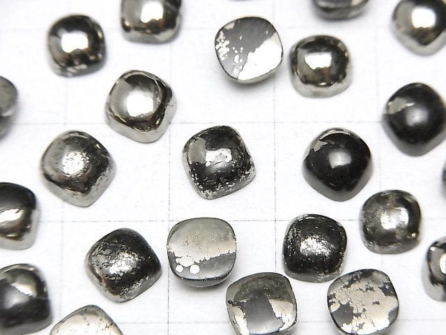 黃鐵礦方凸圓形素面寶石 6x6mm 5顆