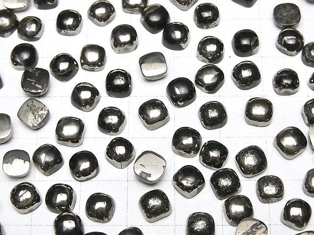 Matrix-Pyrit quadratischer Cabochon 6x6mm 5 Stück