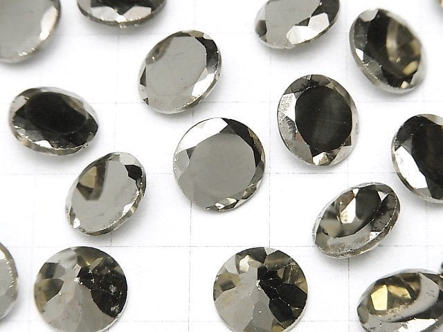 Pyrit lose Steine rund facettiert 12x12mm 1 Stück