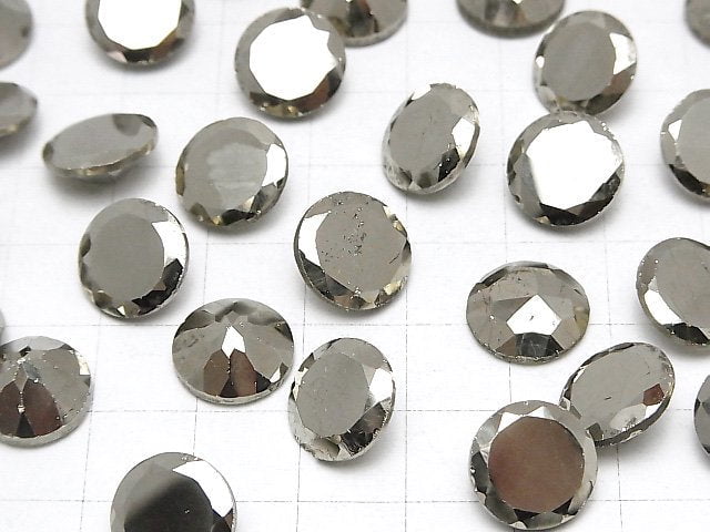 Pyrit lose Steine rund facettiert 12x12mm 1 Stück
