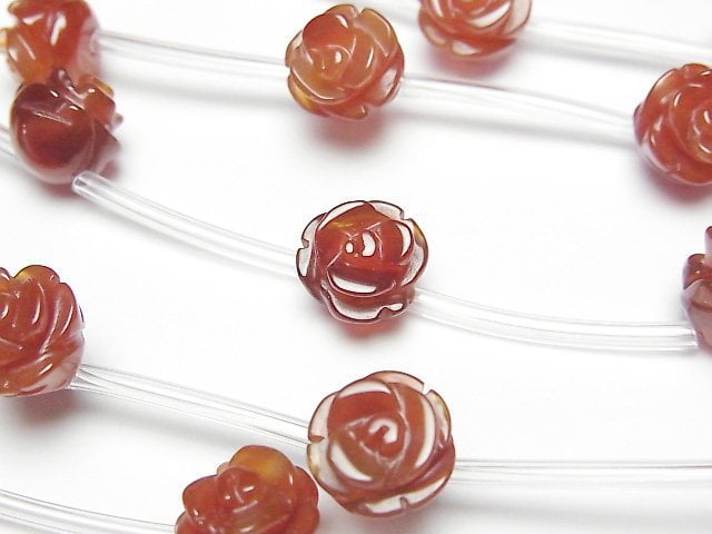 紅瑪瑙 AA++ 玫瑰 10mm 半串或一串珠子 (約13英吋/31公分)