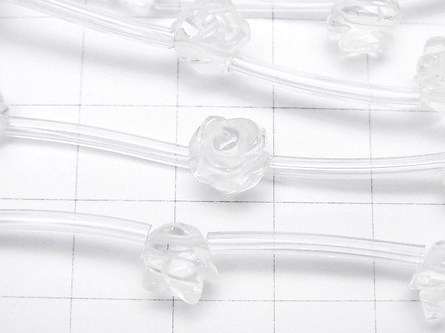 水晶 AAA 玫瑰 8mm 半串或 1 串珠子 (約 12 英吋/30 公分)