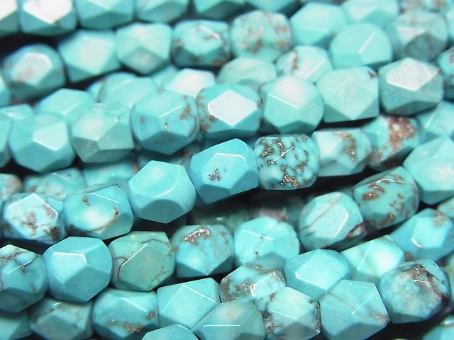 菱鎂礦綠松石長方刻面管珠 6x5x5公釐 1串 (約14英吋/34公分)