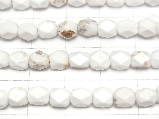 菱鎂礦長方刻面管珠 6x5x5mm 一串 (約14英吋/34公分)