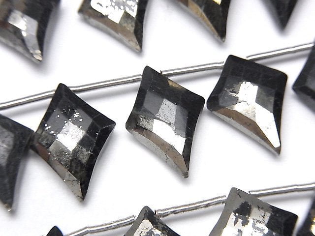 黃鐵礦切面鑽石形串珠(17顆)