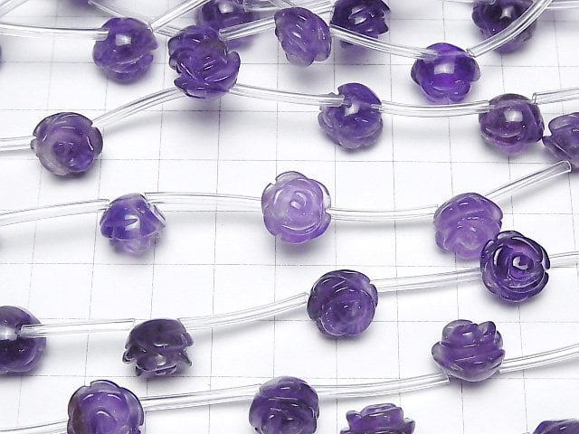 Amethyst AA++ Rose 12mm Halb- oder 1 Strang Perlen (ca. 12 Zoll/30 cm)