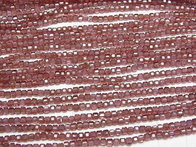 Hochwertig! Champagnergranat AAA Würfelform 2x2x2mm 1 Strang Perlen (ca. 15 Zoll/38 cm)