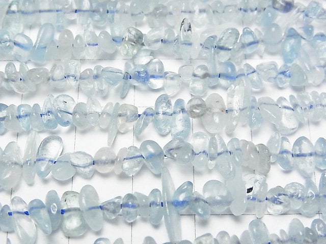 海藍寶AA+碎石(小顆粒)1串珠子(約31英寸/78厘米)