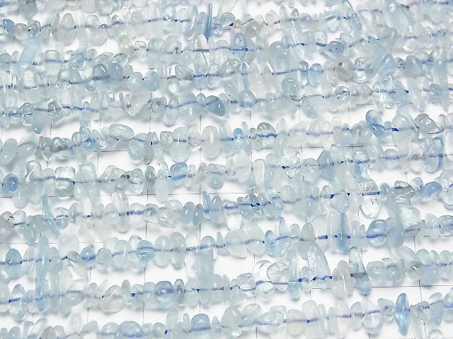 Aquamarin AA+ Chips (Kleine Nugget) 1strang Perlen (ca. 31 Zoll/78 cm)