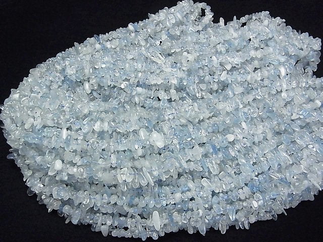 Aquamarin AA+ Chips (Kleine Nugget) 1strang Perlen (ca. 31 Zoll/78 cm)