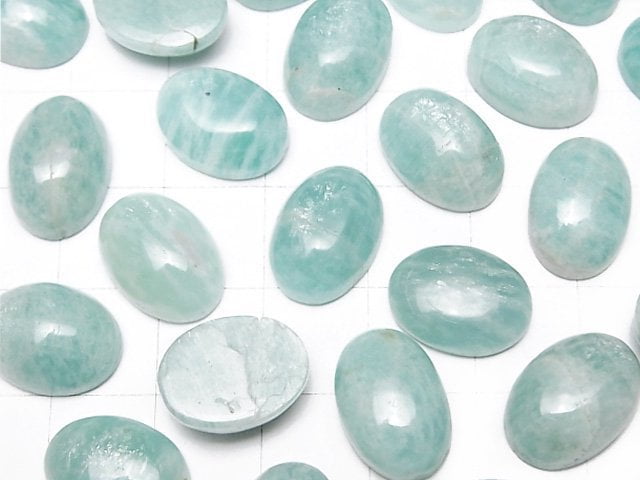 Amazonit AA++ Oval Cabochon 14x10mm 2 Stück