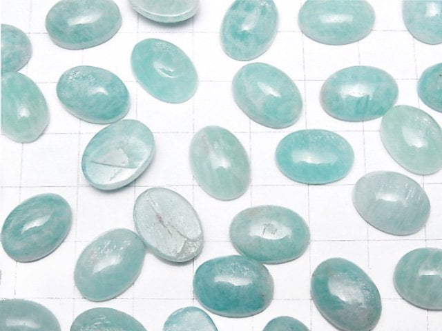 Amazonit AA++ Oval Cabochon 14x10mm 2 Stück
