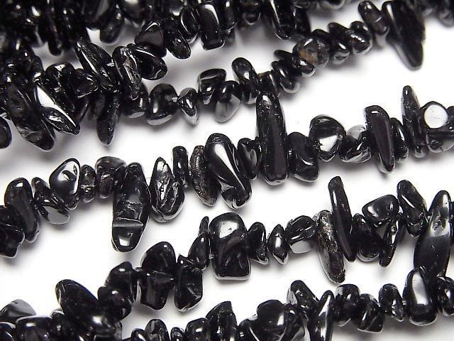 Pépites de Tourmaline Noire (Petites Pépites) 1 fil de perles (env. 78cm)