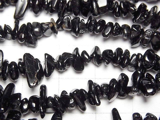 Pépites de Tourmaline Noire (Petites Pépites) 1 fil de perles (env. 78cm)