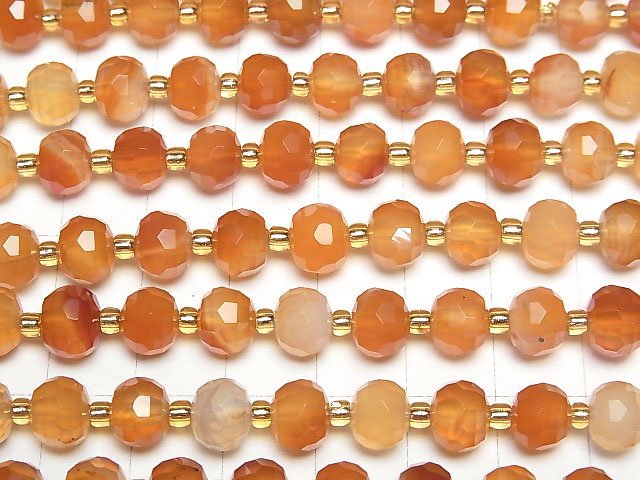 Hohe Qualität! Gemischte Karneol Facettierte Knopf Rondelle 8x8x6mm 1strang Perlen (ca. 15 Zoll/36 cm)
