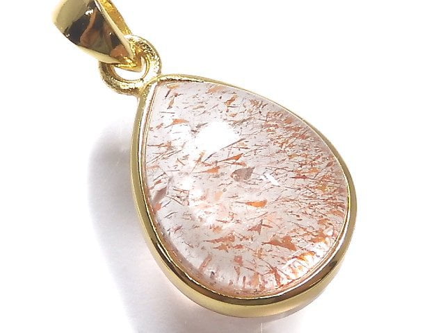 Pendentif unique de lépidocrocite dans du quartz de haute qualité AAA 18KGP N°113