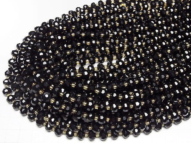Hohe Qualität! Onyx Facettierte Knopf Rondelle 8x8x6mm 1strang Perlen (ca. 15 Zoll/37 cm)