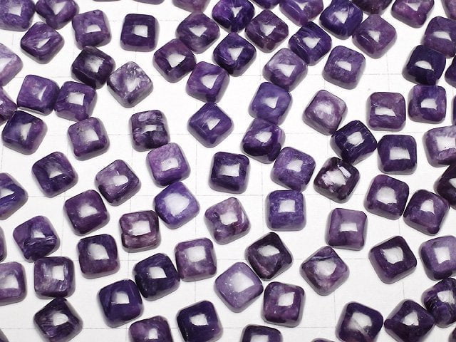 紫鋰輝石 AA++ 方形蛋面 6x6mm 3顆