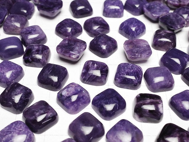 Charoit AA++ Quadratischer Cabochon 10x10mm 1 Stück