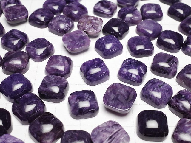 Charoit AA++ Quadratischer Cabochon 12x12mm 1 Stück