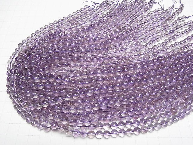 Amethyst x Rauchquarz AA++ rund 6.5mm 1Strang Perlen (ca. 15 Zoll/36 cm)