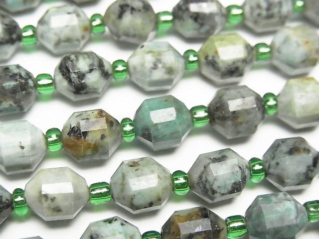高品質!非洲綠松石雙尖刻面管珠 8x7mm 半串或一串 (約15英吋/37公分)