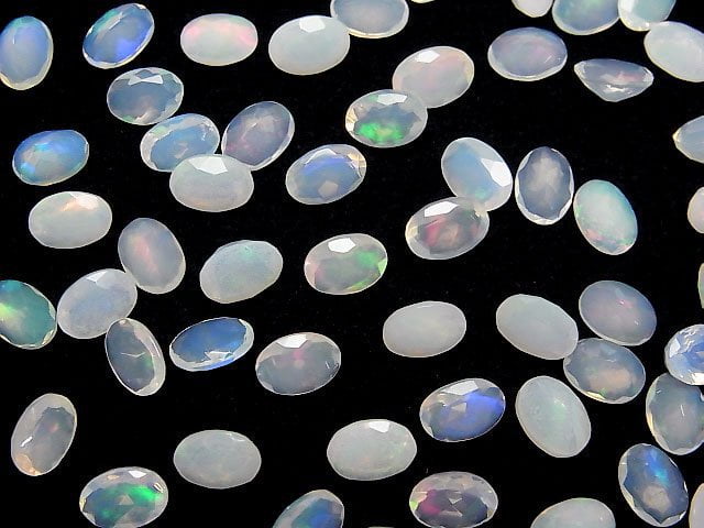 Hochwertiger äthiopischer Opal AA++ Oval Facettiert 7x5mm 5 Stück