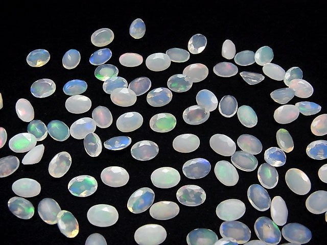 Hochwertiger äthiopischer Opal AA++ Oval Facettiert 7x5mm 5 Stück