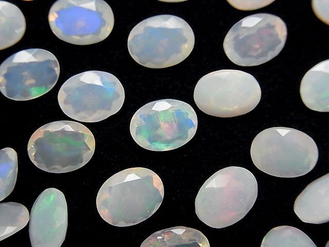 高品質衣索比亞蛋白石 AA++ 橢圓刻面 9x7mm 3顆