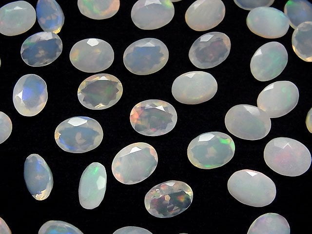 Hochwertiger äthiopischer Opal AA++ Oval Facettiert 9x7mm 3 Stück