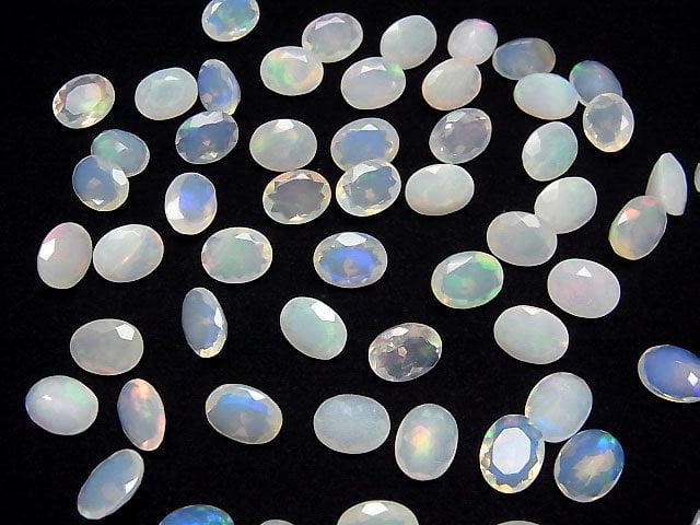 Hochwertiger äthiopischer Opal AA++ Oval Facettiert 9x7mm 3 Stück