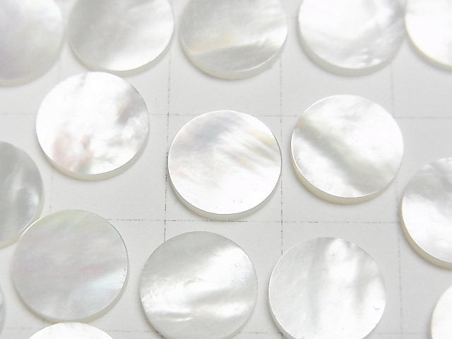 High Quality White Shell (Silver-lip Oyster) AAA Undrilled Flat Coin 10x10mm 5pcs
