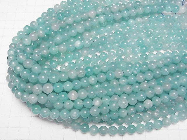 Uigurische Amazonit-Silikat AA rund 8mm halb oder 1Strang Perlen (ca. 15 Zoll/36 cm)