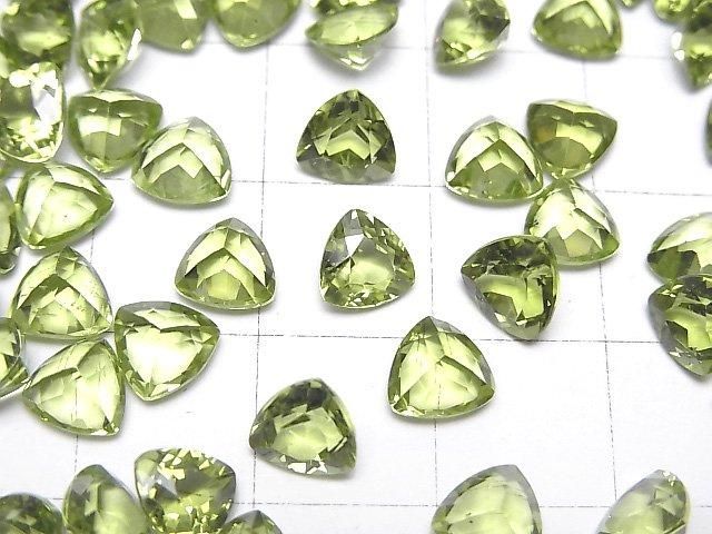 高品質橄欖石 AAA 裸石,三角形刻面,6x6mm,3顆