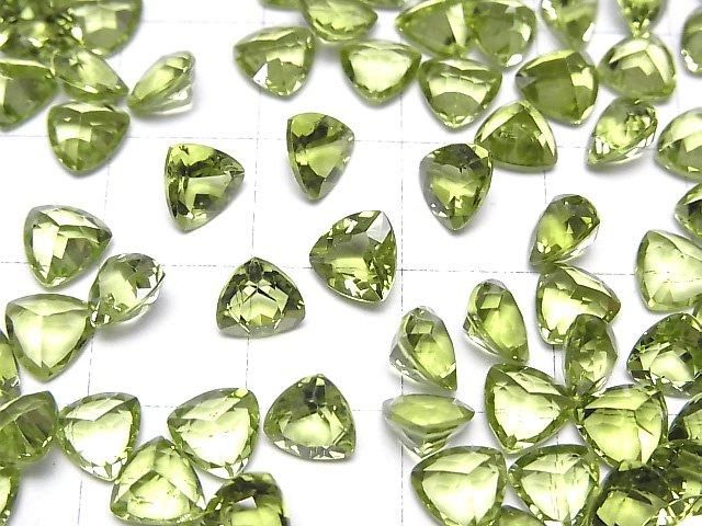 Hochwertiger Peridot AAA lose Steine dreieckig facettiert 6x6mm 3 Stück