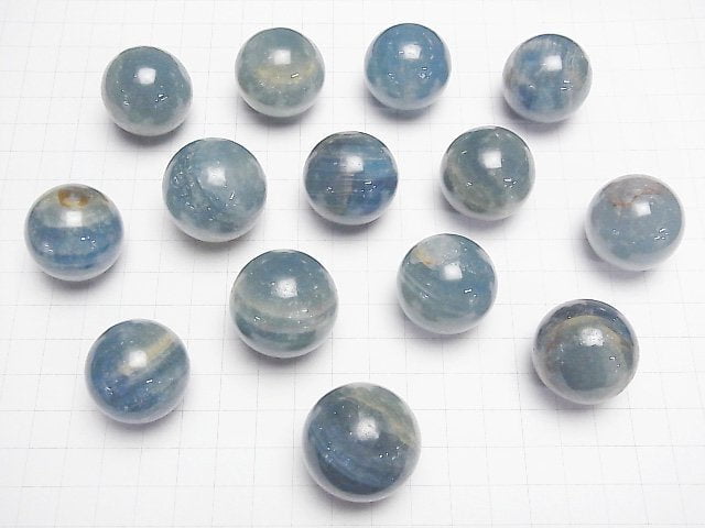 Natürlicher Blauer Calcit AA Kugel, Rund 27mm-30mm 1 Stück