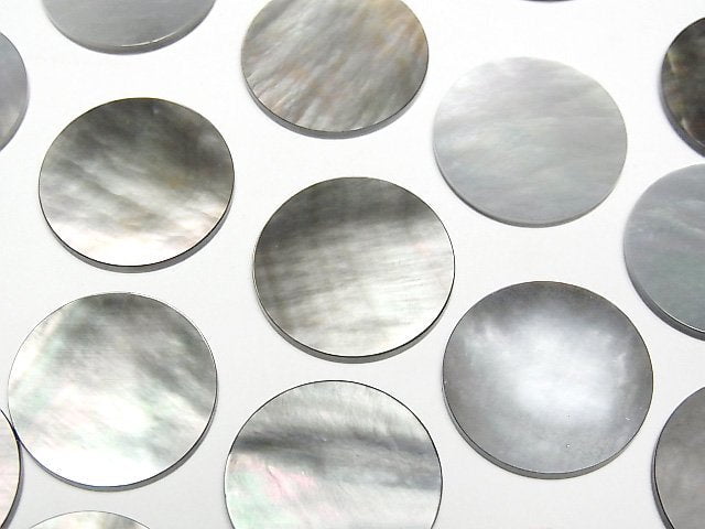 優質黑碟貝 (黑蝶貝) AAA 未鑽孔扁平圓幣 18x18mm 3個