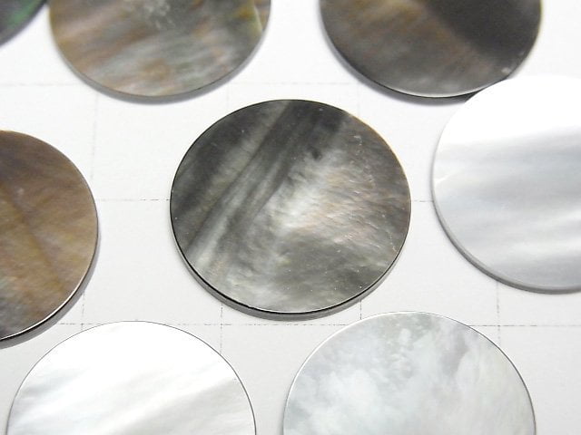 優質黑碟貝 (黑蝶貝) AAA 未鑽孔扁平圓幣 18x18mm 3個