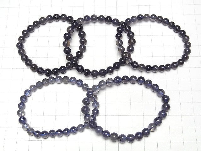 Iolith AA++ rund 5mm,6mm,7mm,8mm Armband