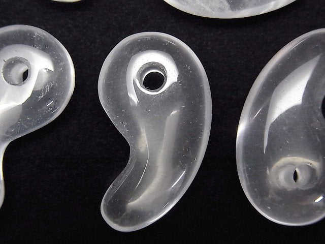 Milky Quartz AA++ Comma Shaped Bead 30x17mm 1pc