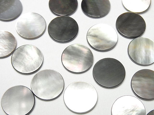 高品質黑蝶貝 AAA 未鑽孔扁圓形 12x12mm 5個