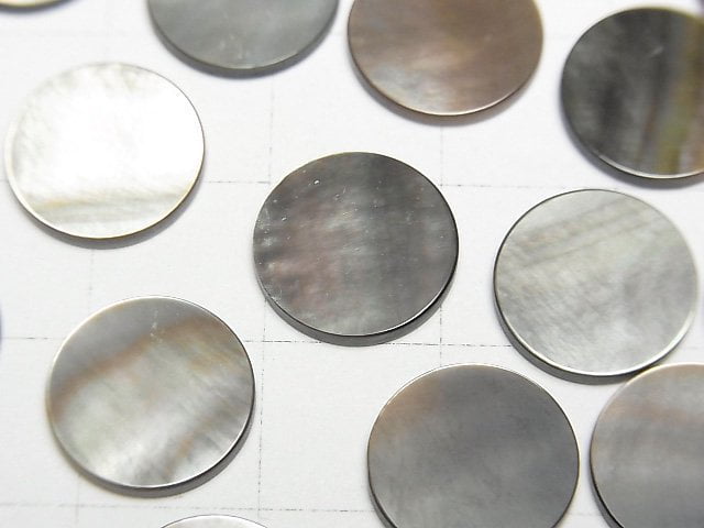 高品質黑蝶貝 AAA 未鑽孔扁圓形 12x12mm 5個