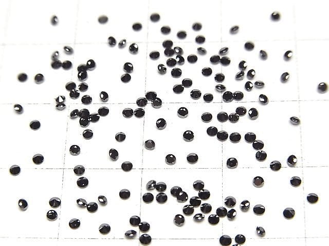 Schwarzer Diamant AAA runde facettierte 1.5x1.5mm 10 Stück