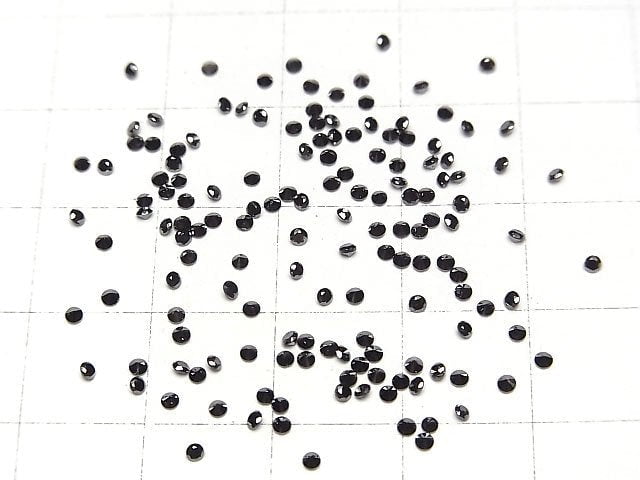Schwarzer Diamant AAA runde facettierte 1.5x1.5mm 10 Stück