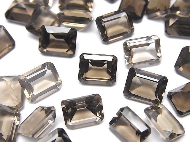 高品質茶晶 AAA 裸石 矩形刻面 9x7mm 3顆