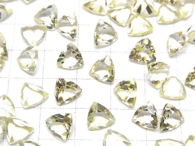 Hochwertiger Zitronenquarz AAA lose Steine dreieckig facettiert 8x8mm 4 Stück