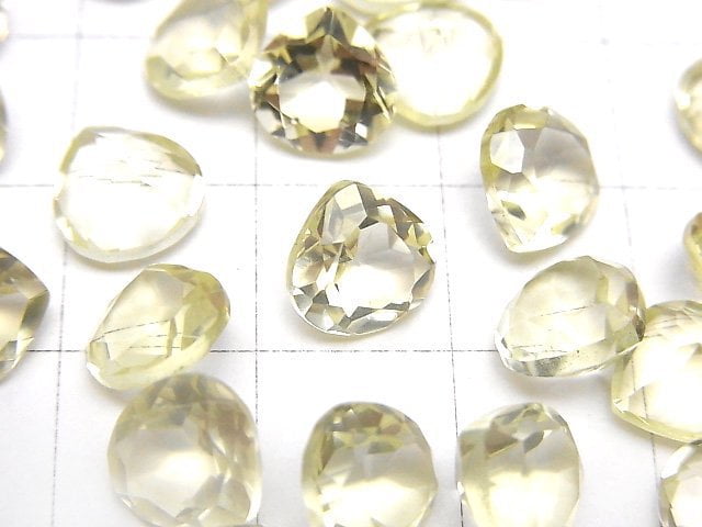 高品質檸檬石英 AAA 裸石 栗子刻面 8x8mm 4顆