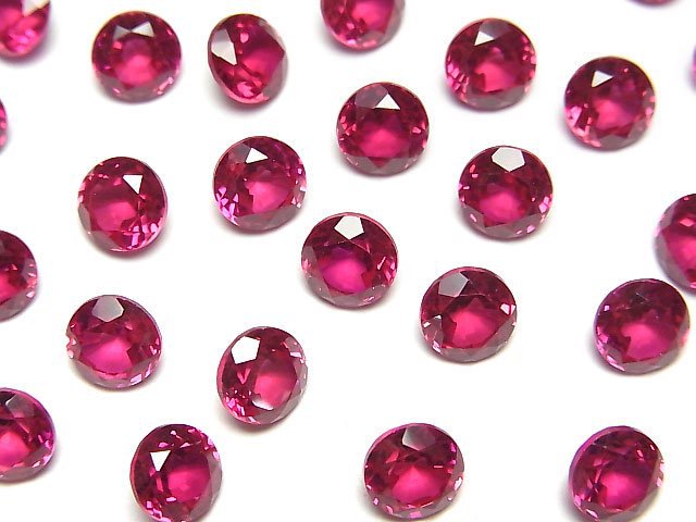 人造紅寶石 AAA 散珠 圓形刻面 6x6mm 1顆