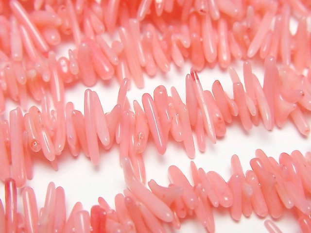 粉色珊瑚(染色)碎石珠 1串 (約15英吋/37公分)